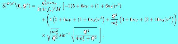 At low-q 2, S 1 (0,Q 2 ) can be calculated in CHIPT At O(p 3 ),