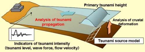 Calculation Method Tsunami Source Model Initial Tsunami Profile Crustal Deformation Analysis By the method of Mansinha and Smylie (1971). Assume a seafloor deformation as a initial tsunami profile.