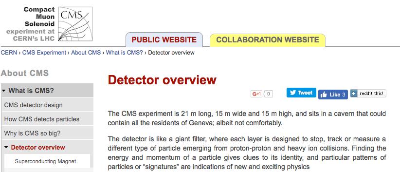 Sources Detector overview on public CMS webpage http://cms.web.cern.