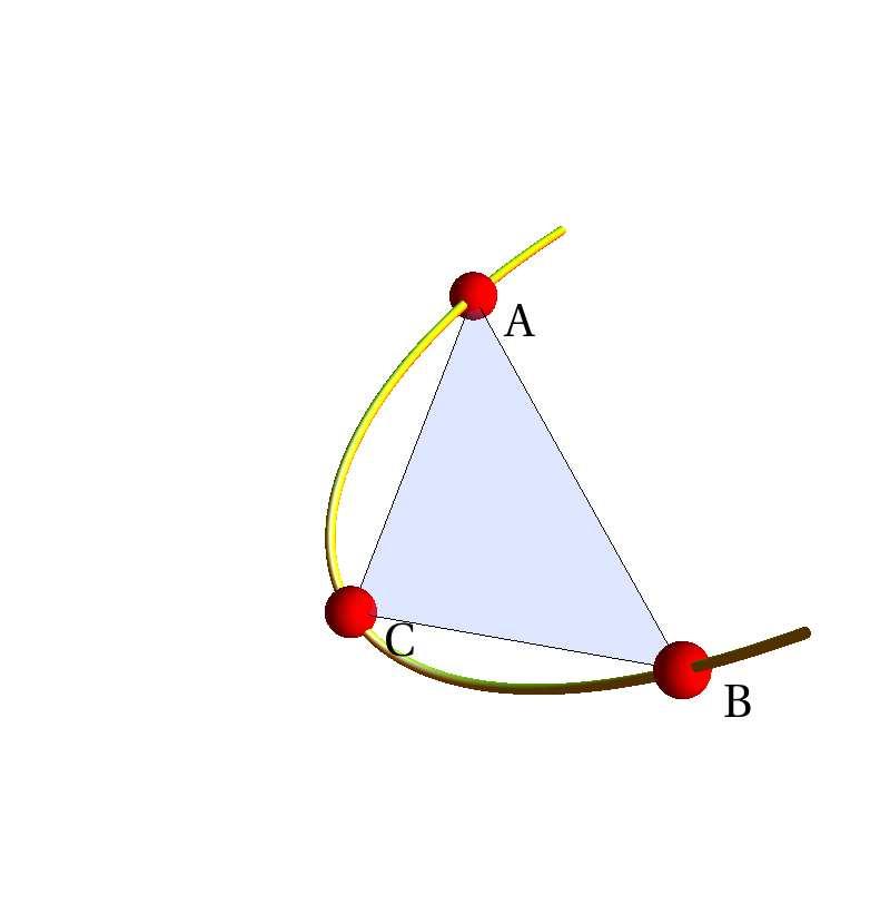 We are given a curve r(t) = 1+t,t 2,t 3. a) (5 points) Find the area of the triangle with vertices A = r( 1),B = r(1) and C = r(0).