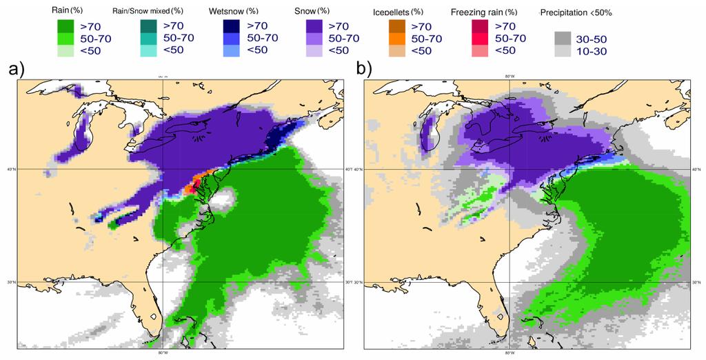Precipitation Type Maps Most probable in colour