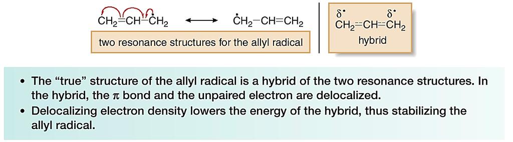 Radical Halogenation at an Allylic Carbon The allyl radical is more
