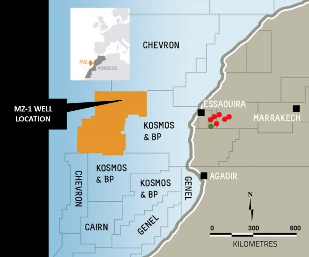 Figure 1 - Location of MZ-1 well A number of prospects are shaping up as candidates for the second well in the 2015 drilling campaign, including the Toubkal prospect.