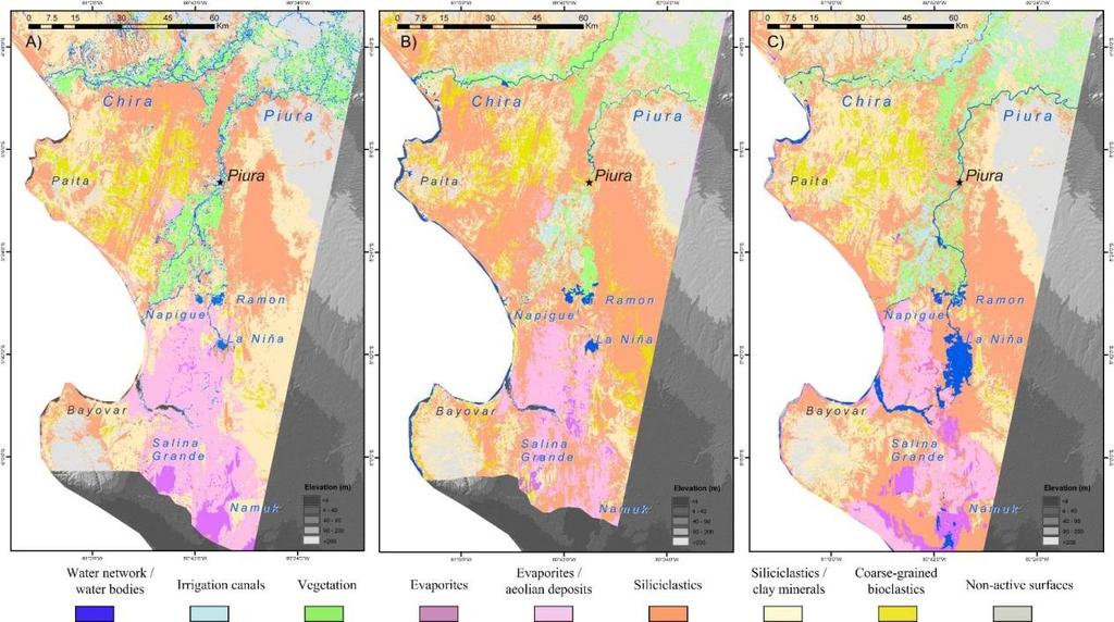 ASTER/Landsat Detection of El-Niño induced changes based on analysis of
