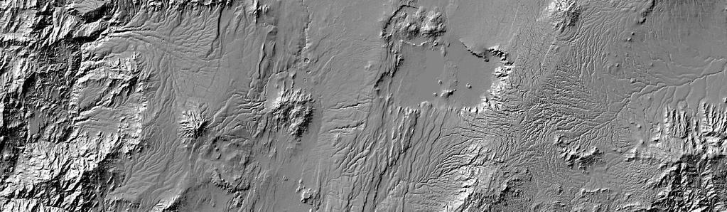 Digital Elevation Models: Shaded relief Classical shading Light incoming from one direction Standard: A = 315 (NW), h = 45 Enhancing topographical features perpendicular to the incoming radiation (in