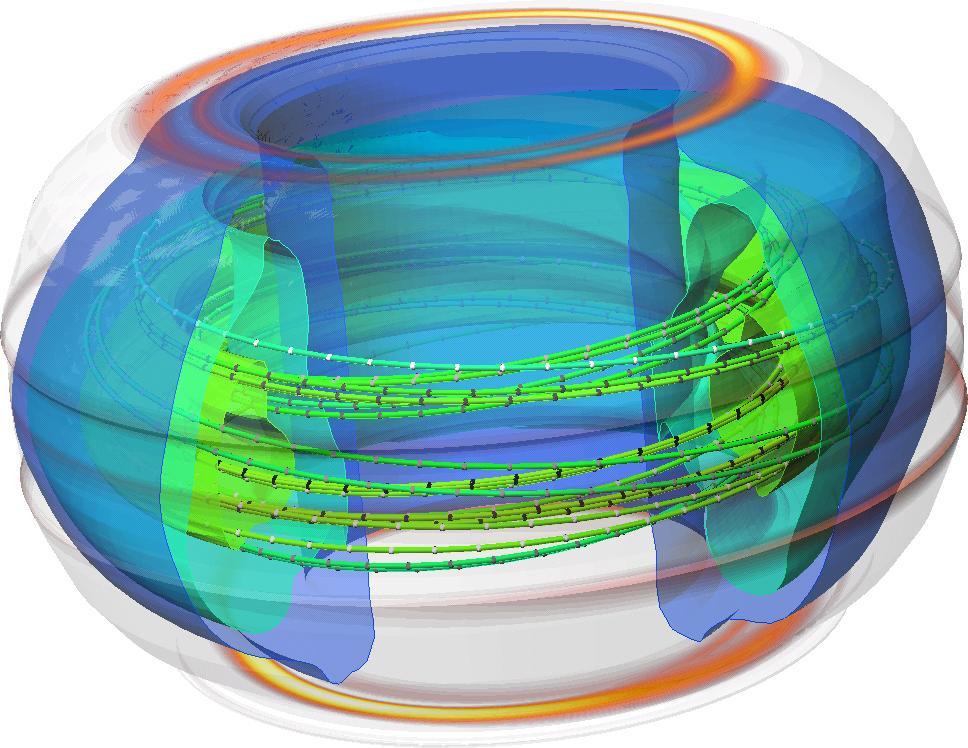 Maximum Heat Flux in Calculation Shows Poloidal And Toroidal Localization Heat localized to divertor regions and outboard midplane Toroidal localization presents engineering challenges -