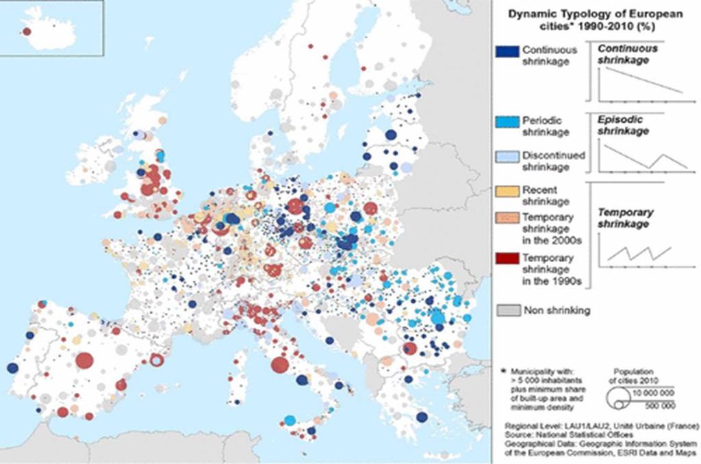 Types of urban shrinkage in Europe (1990-2010) Source: Wolff, M. & T.