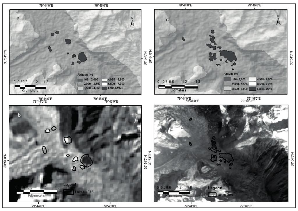 Changing glacial lakes and associated outburst floods risks in Indian Himalaya 259 and formed a big lake (Fig. 5).