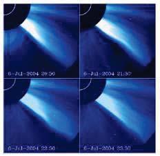 Streamers With the white light coronagraph data streamer wave observations Periods of about 1 hr,