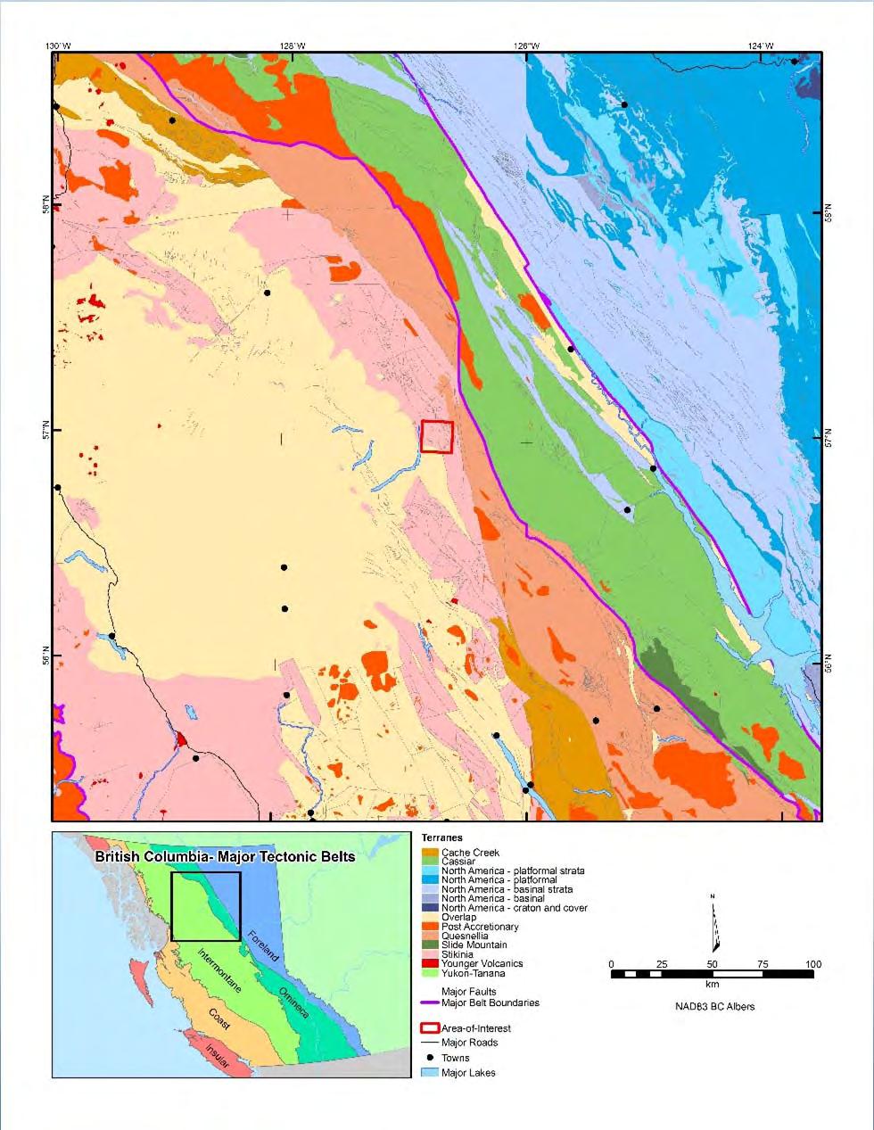 Regional setting Located in North central British Colombia Regional geology The project area lies in the western margin Intermontane Belt of the Canadian Cordillera a succession of volcanic arcs and