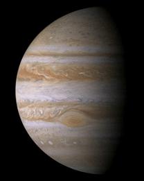 Jupiter It is the fifth planet from the sun. Its atmosphere is made mostly of hydrogen, helium and methane.