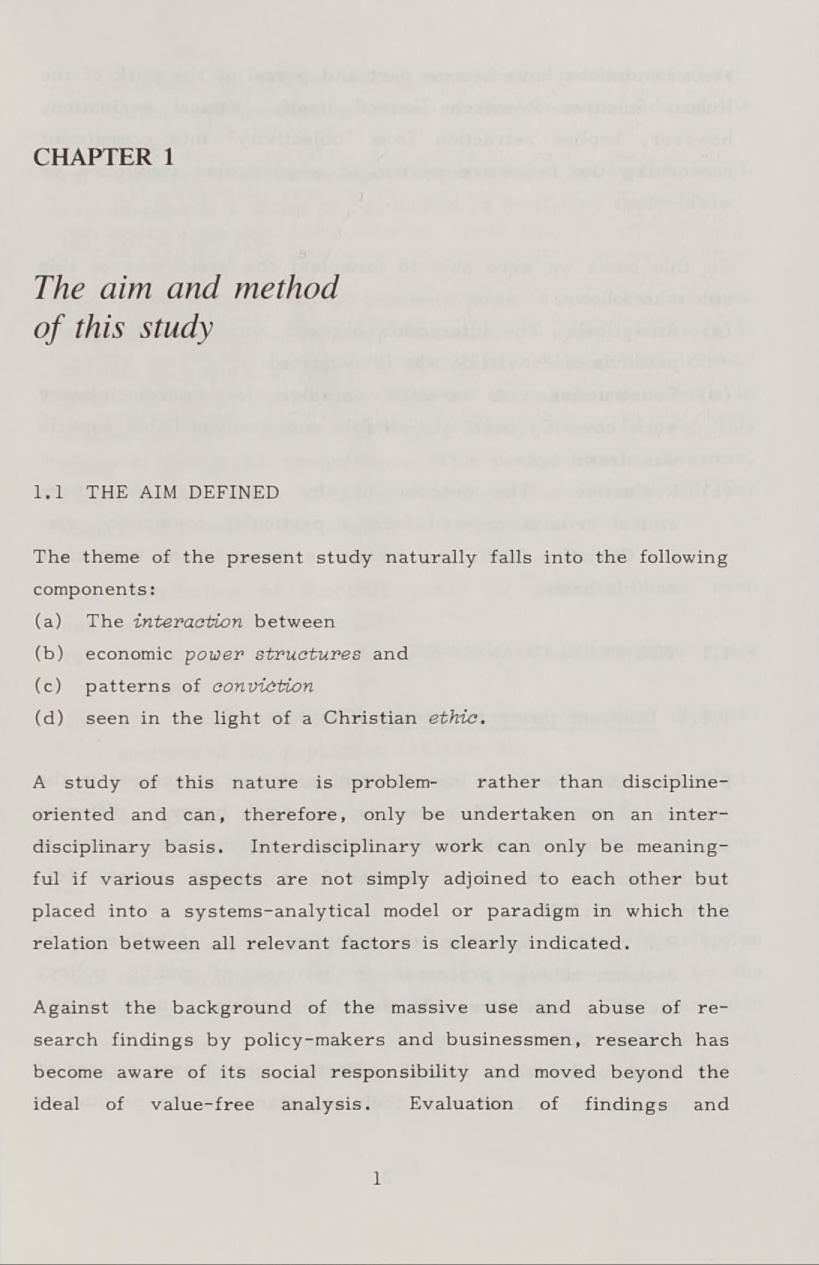 CHAPTER 1 The aim and method of this study 1.
