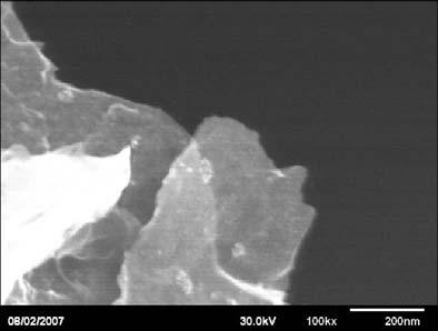 64 mg/ml of graphene was used were each looked at under a high resolution TEM as shown in Figure 4A and B, respectively. The 0.08mg/ml solution has an average gold particle size of 11.7nm (+/- 3.
