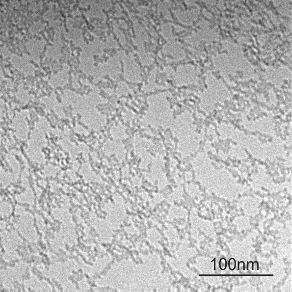 Figure 5-1 Bright-field TEM image of suspended graphene after forming gas annealing.