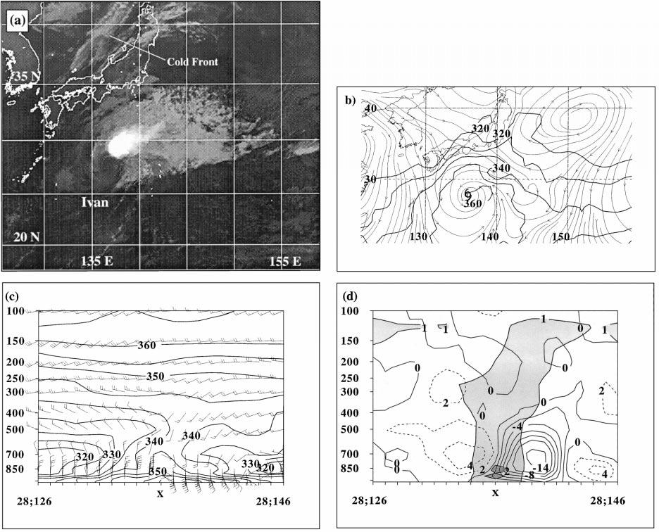392 WEATHER AND FORECASTING VOLUME 15 FIG. 18. Infrared imagery of STY Ivan at (a) 1232 UTC 24 Oct 1997 and (b) 1000-mb streamlines and equivalent potential temperature contours as in Fig.