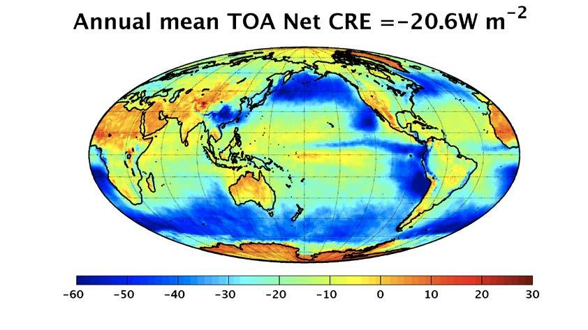 strongest SW radiative cooling at TOA N Loeb Cooling effect is