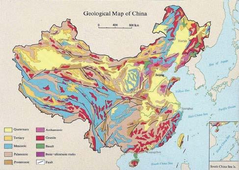 magmatic rocks are widely distributed in south China. According to the statistical analysis done by the ArcView, the area-weighted terrestrial gamma radiation in China was 62.