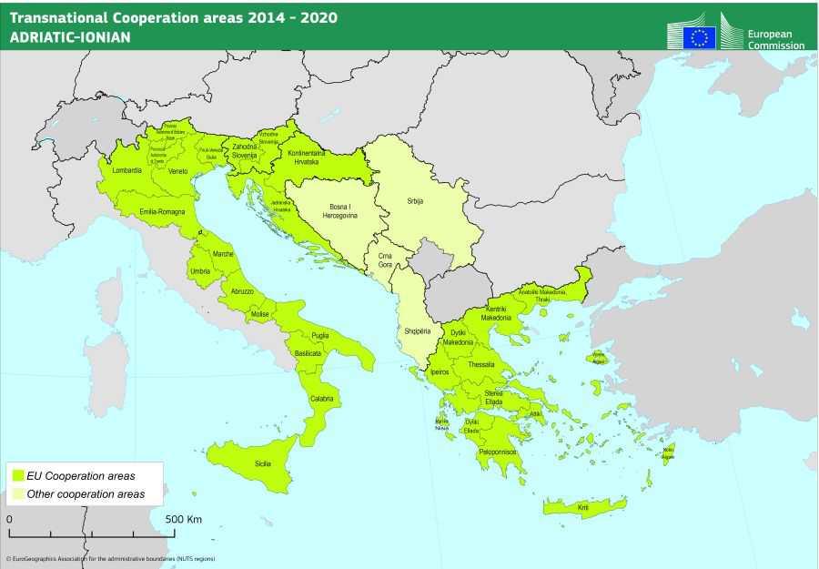 EUSAIR Strategy 8 countries involved: 4 EU countries: Croatia, Greece, Italy, Slovenia; 3 candidates countries: Albania, Montenegro, Serbia; 1 potential candidate country: Bosnia and Herzegovina The