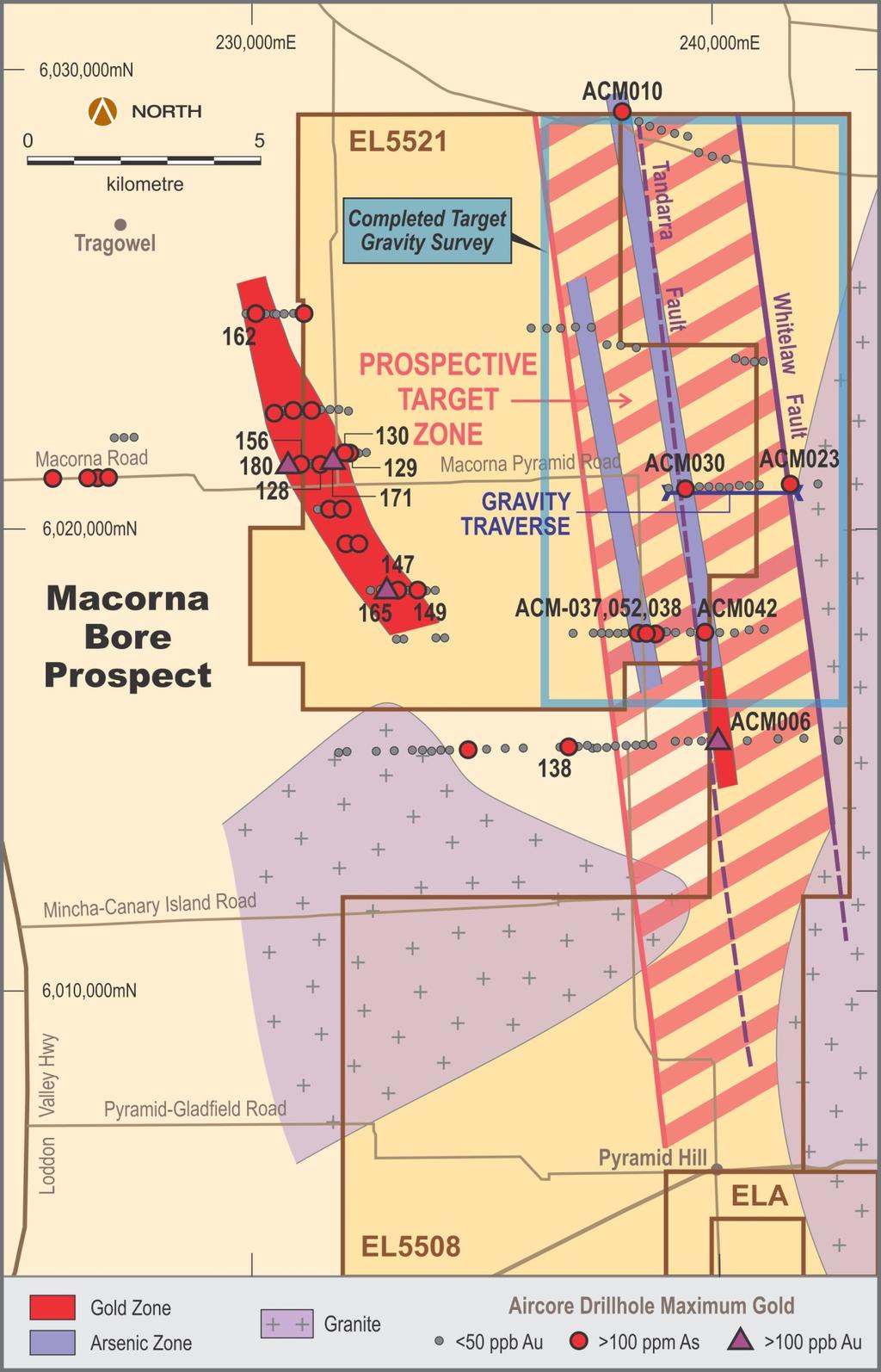 Figure 5: Macorna Bore Project showing location of recent air