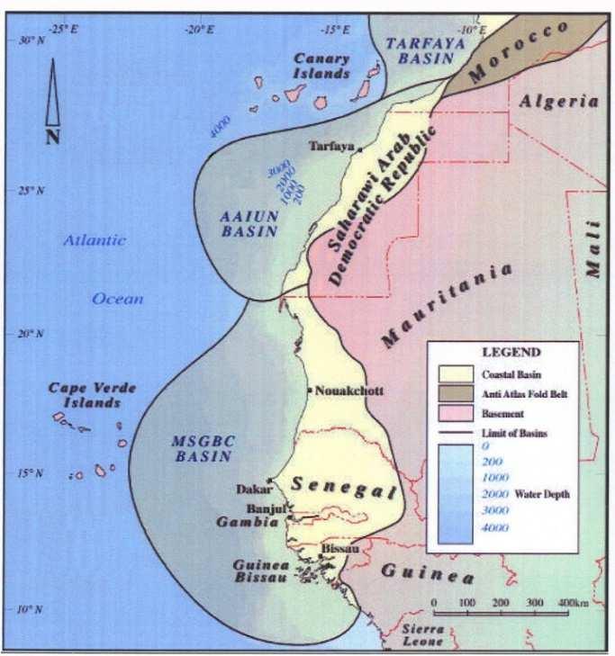 MSGBC Basin The Senegal sedimentary basin occupies the