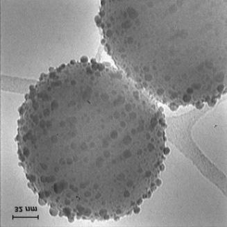 Imaging by TEM spherical silica nanoparticleswith a size of about 120 nm, and then attached small colloidal particles of gold to APTES-functionalized silica nanoparticles cores and then used the