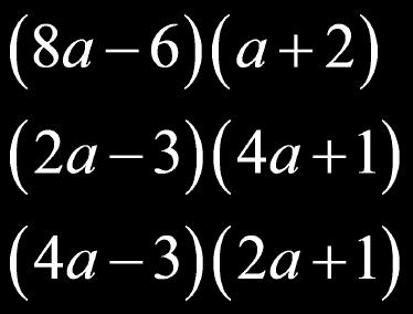 distributive property b(a - 4) + 6(a - 4) Factor the GF (a - 4) (b + 6) Notice that a - 4 is a com m on binom ial