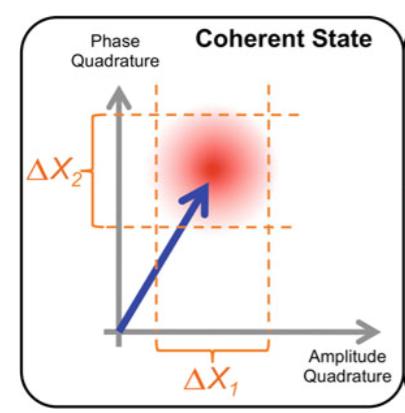 Quantum representation: coherent state Non classical light state Noise in one quadrature is reduced with respect to the one of a coherent state Correlations are