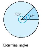 Trigonometry 101 An angle that is larger than 360º is one whose terminal ray has been revolved more than one full revolution counterclockwise, as shown in the following figure.