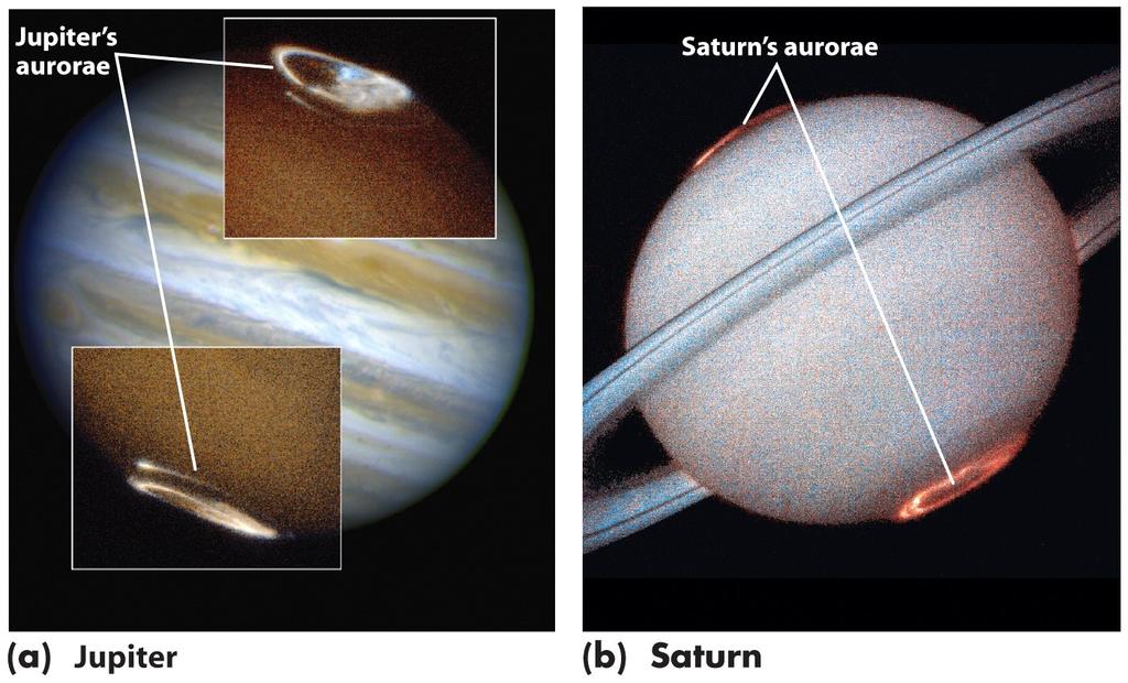 a larger fraction of its volume and its liquid metallic hydrogen mantle is shallower than that of Jupiter Metallic hydrogen inside Jupiter and Saturn endows the planets with strong magnetic