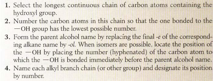 19.15 Naming alcohols to name an alcohol by the IUPAC system ex. ex. 19.