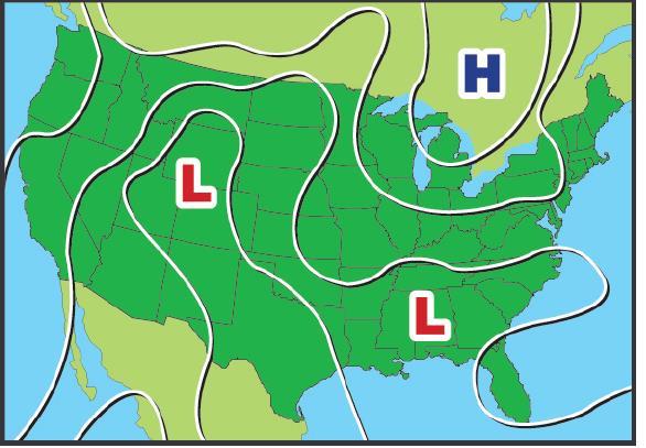 6.2 Low- and high-pressure areas A low-pressure center causes warm air to be pushed upward and cold air to rush in.