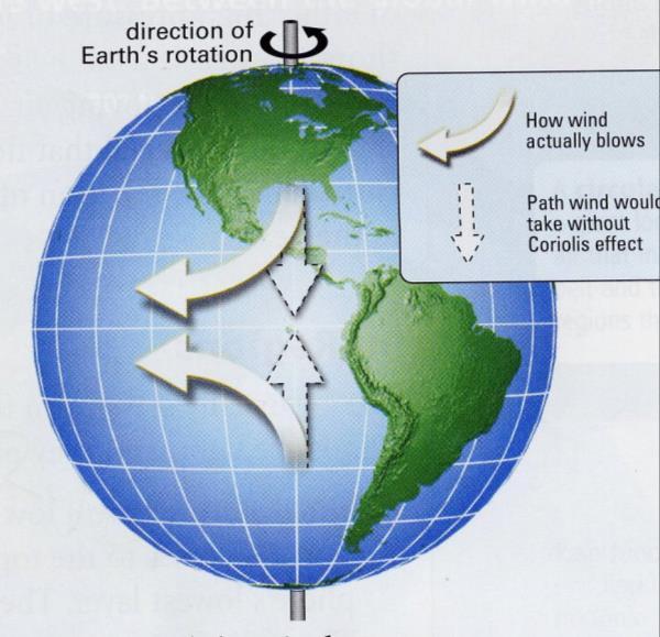 Global winds and the jet stream have an effect on