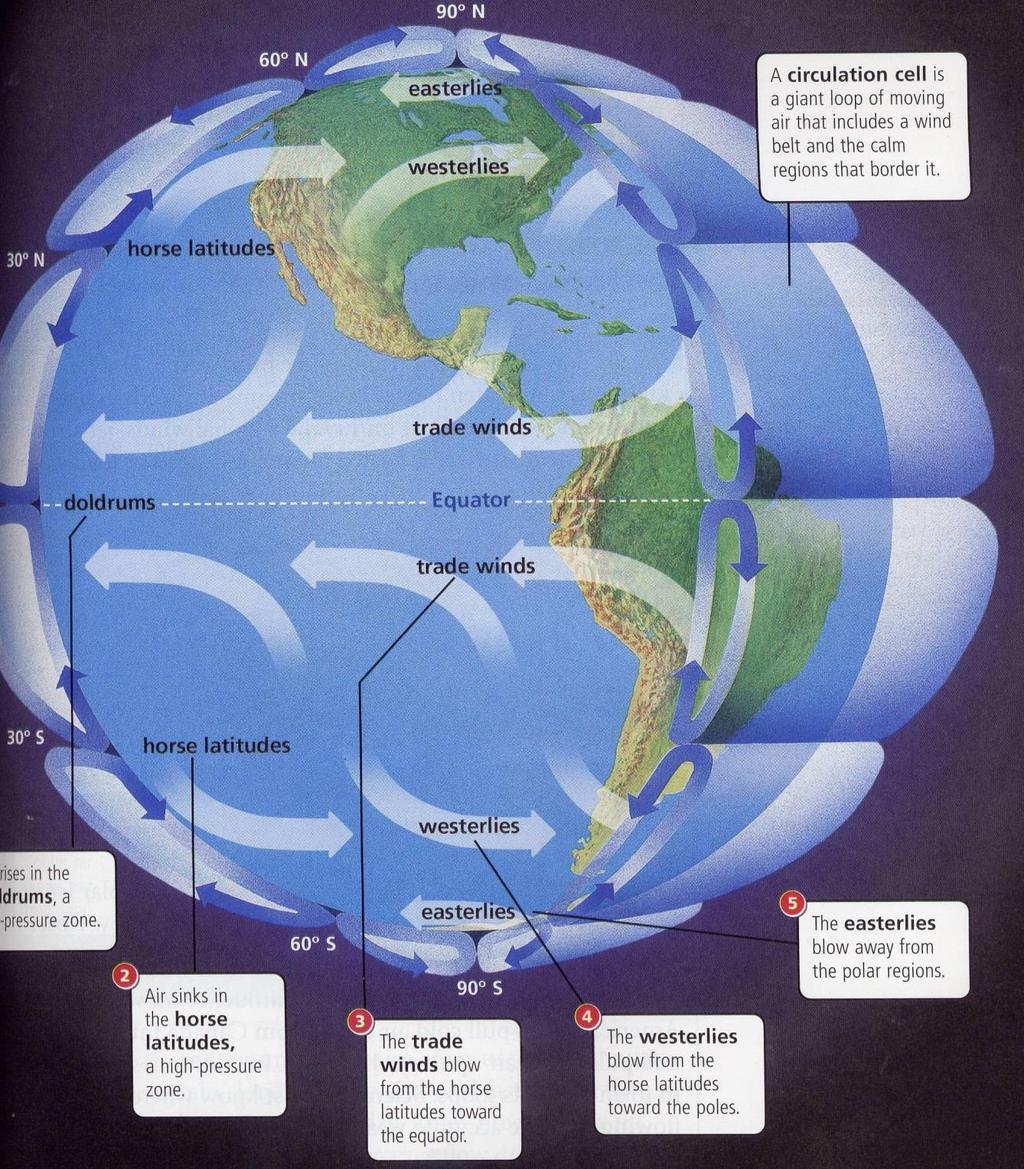 Convection can cause global winds. These winds then move weather systems and surface ocean currents in particular directions.