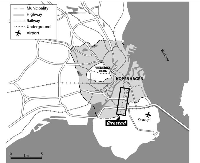 Location of the Ørestad project