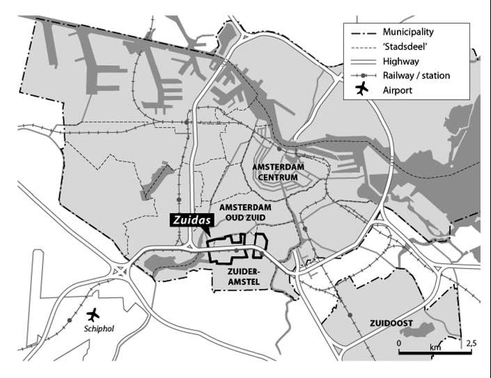 Location of the Zuidas project