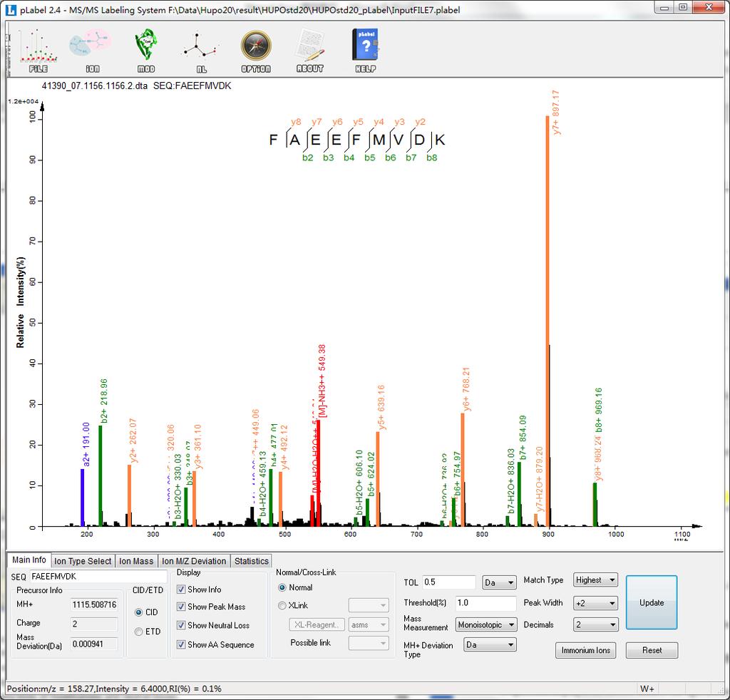 Page 3 Menu Spectrum Display Parameters/Features/Statistics Status Bar Fig.