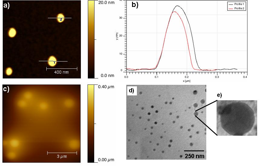 Figure S2: AFM and TEM images of vesicles formed by proto-teg1 in chloroform/cyclohexane (v/v 1:1).