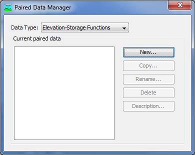 ENTERING RESERVOIR DATA Under the Components tab, select Paired Data