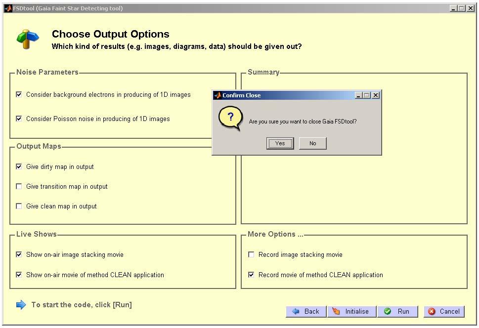 46 Chapter 6: Gaia FSDtool: an easy-to-use graphical user interface (GUI) Figure 6.4: Output options GUI.