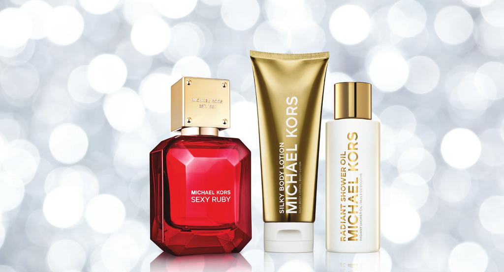1 2 1 New Michael Kors Sexy Ruby Holiday Gift Set Includes: Michael Kors Sexy Ruby Eau de Parfum 50mL, Body Lotion