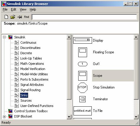 4) Locate the Integrator under the Continuous folder and Click, Drag, and Drop