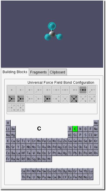 Only elements that are defined in the current force field are available in the periodic table, and only the bond configurations known to the current force field are available in the Bond