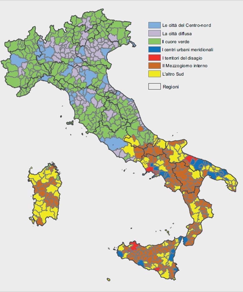LMAs in Italy: socio-demographical characteristics 7 homogeneous cluster have been identified using: