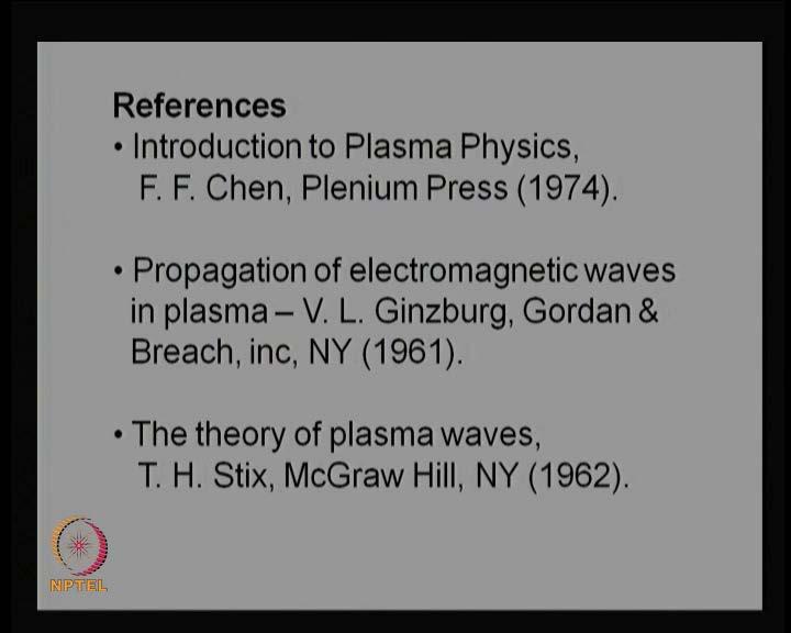(Refer Slide Time: 00:59) Well, these are the references ; three books one by F F chen the other one by V L
