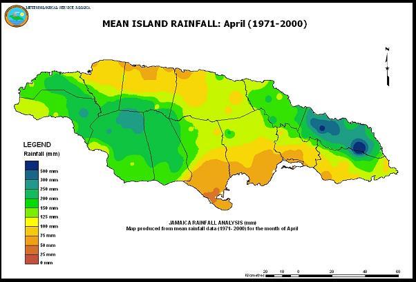 Fig.3. Thirty-year (1971-2000) Mean Island Rainfall for April Drought Conditions Meteorological Drought Methodology and Index The Standardized Precipitation Index (SPI), developed by T.B. McKee, N.J.