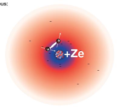 Electrons drawn tightly together by nucleus:
