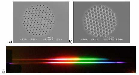 light generation in uniform photonic crystal fiber using a microchip laser