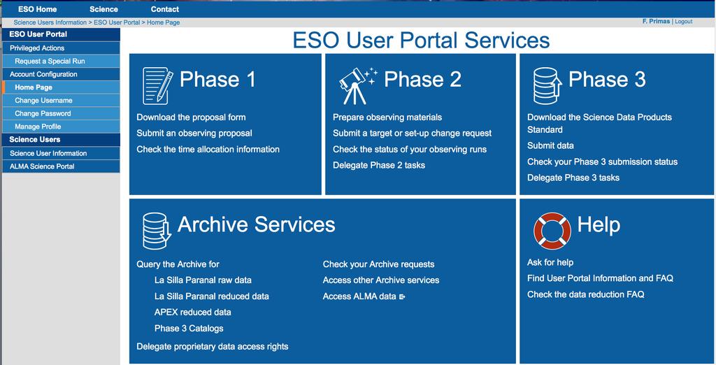 ESO User Portal Keep