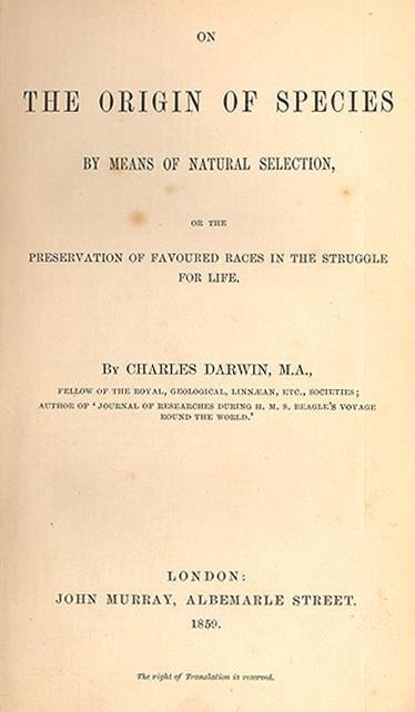 Origin of Species Darwin proposed his theory of evolution