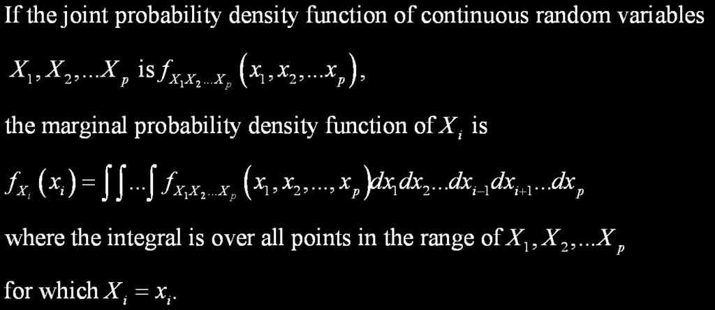 Marginal Probability Density Function